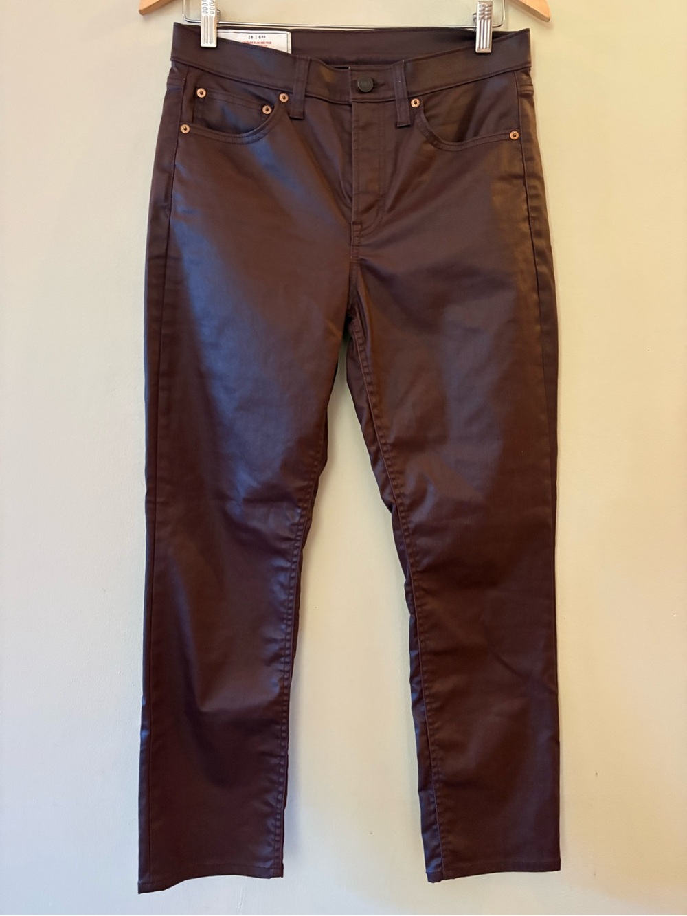 GAP Mid Rise Vintage Slim acrylic Coated stretchy Burgundy jeans Women’s Sz 28.